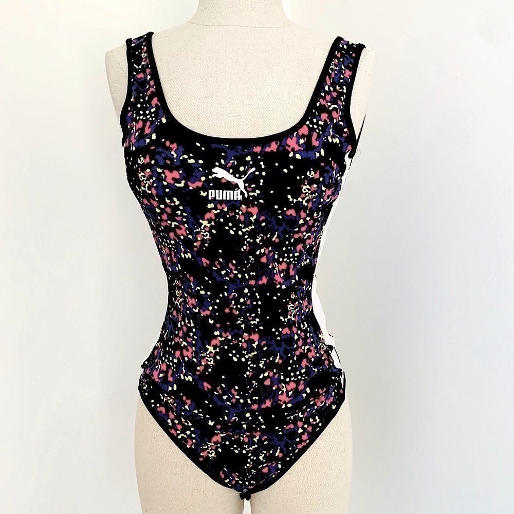 Puma XTG 90’s Cross Training Bodysuit Black Neon Bright Colorful Retro Y2K